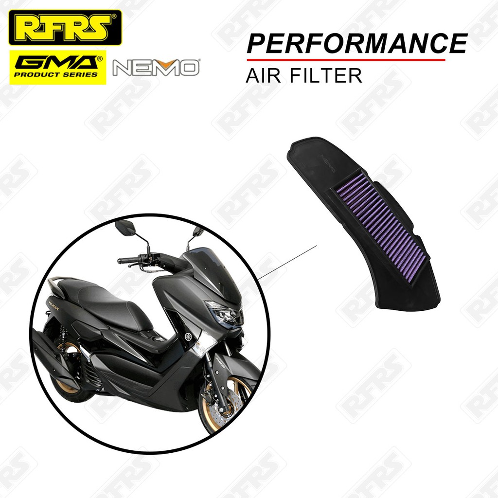กรองอากาศNEMOกรองอากาศผ้าแต่ง สำหรับ YAMAHA NMAX ปี 2016 2019ไส้กรองอากาศAir Filter Made in Taiwan